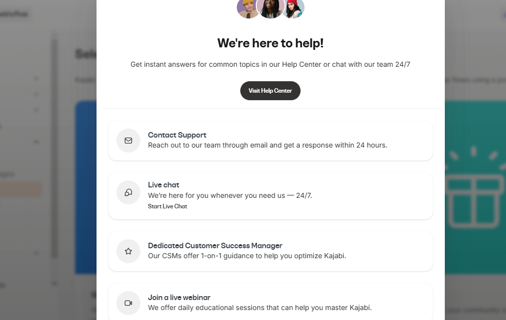 Kajabi's customer support